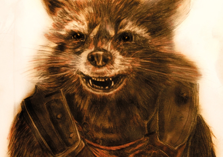 rocket raccoon_drawing